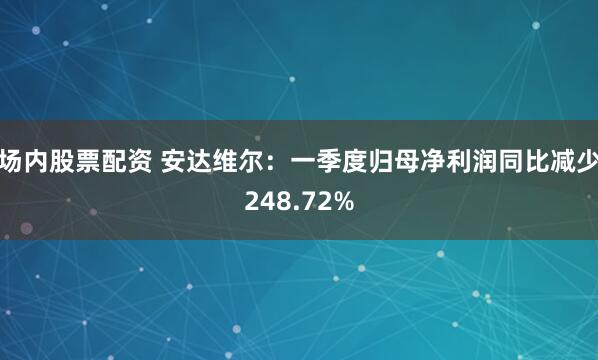 场内股票配资 安达维尔：一季度归母净利润同比减少248.72%